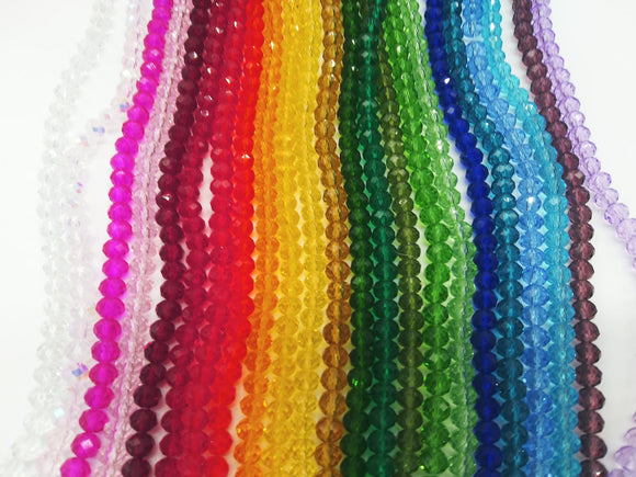 6mm glass rondelle beads
