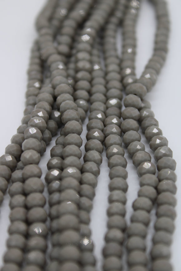 beads rondelle 6mm opaque light grey