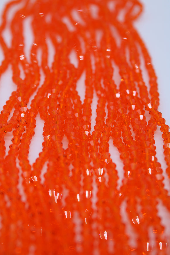 beads bicone 4mm clear orange