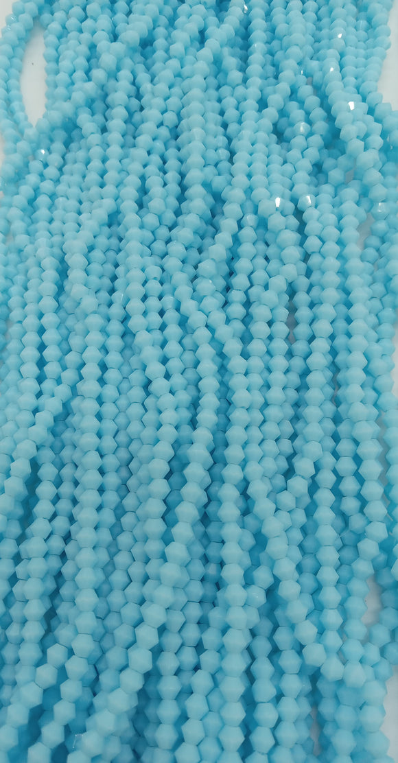 beads bicone 4mm opaque light sky blue