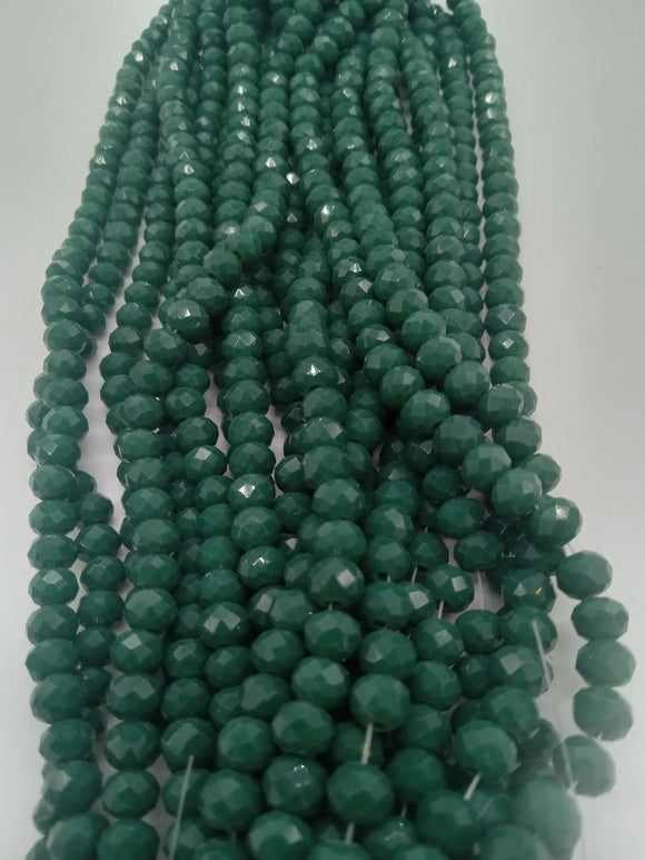 beads rondelle 6mm opaque dark green