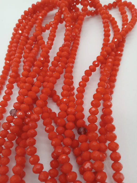 beads rondelle 6mm opaque light red