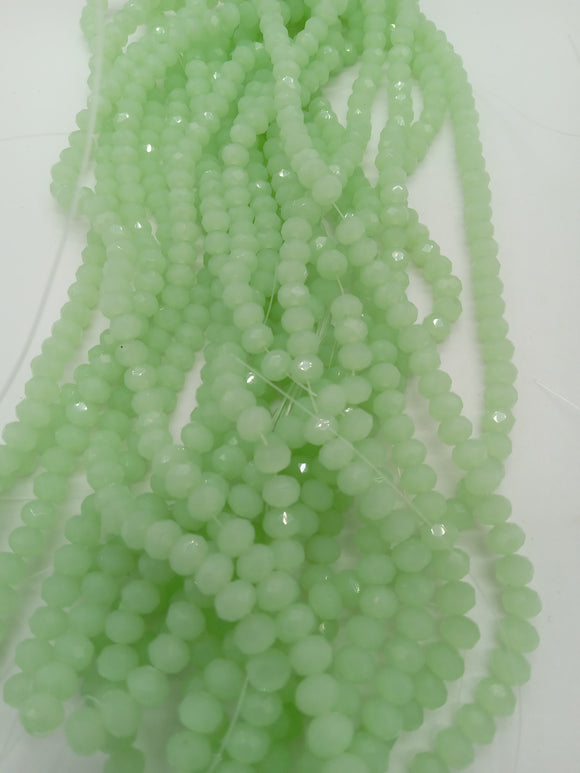 beads rondelle 6mm frosted mint green