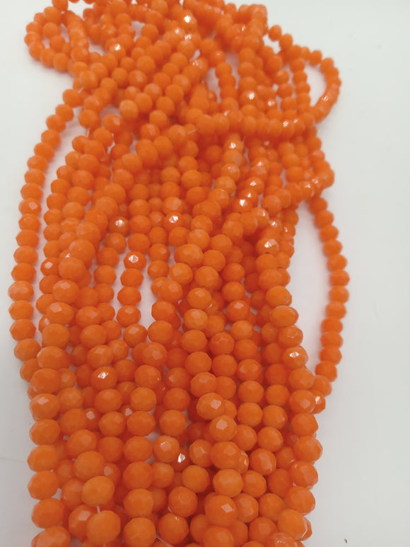 beads rondelle 6mm opaque orange