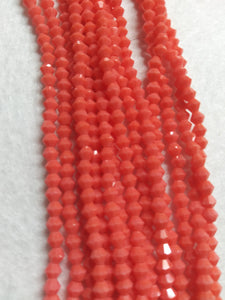 beads bicone 4mm opaque orange/coral