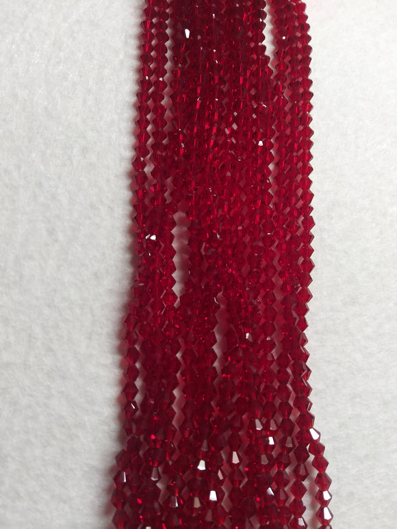 beads bicone 4mm clear red