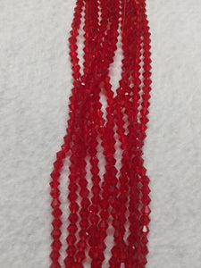 beads bicone 4mm clear light red