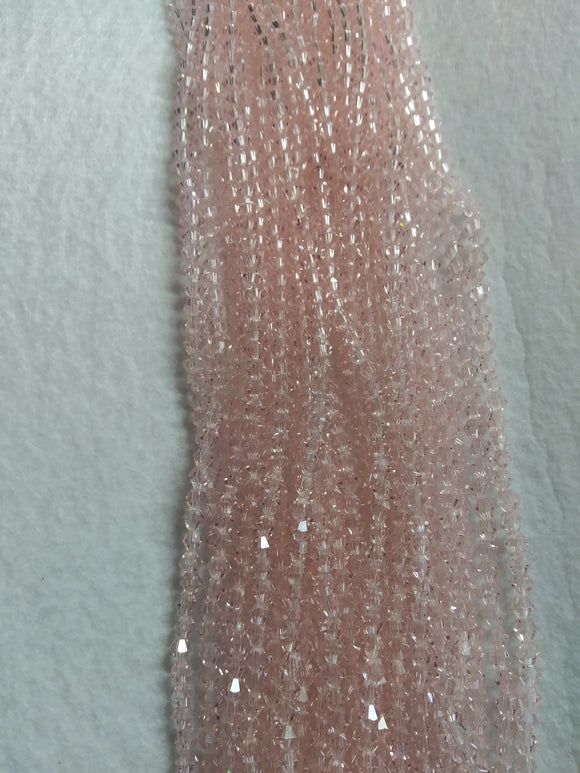 beads bicone 4mm clear pink