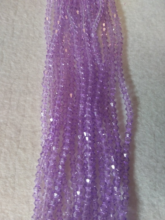beads bicone 4mm clear light purple