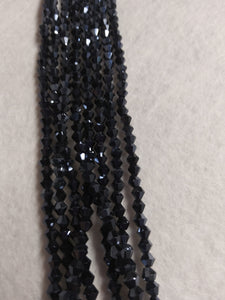 beads bicone 4mm electroplate opaque charcoal grey