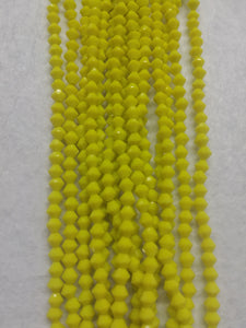 beads bicone 4mm opaque light yellow