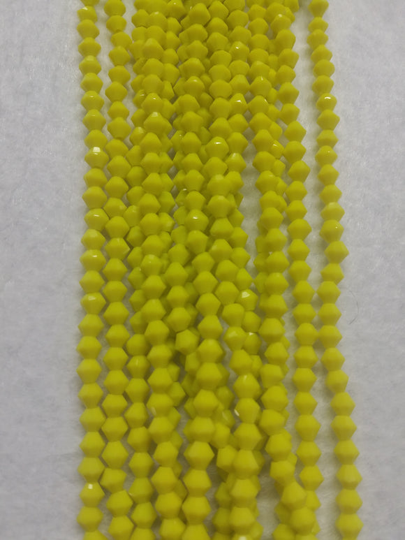 beads bicone 4mm opaque light yellow