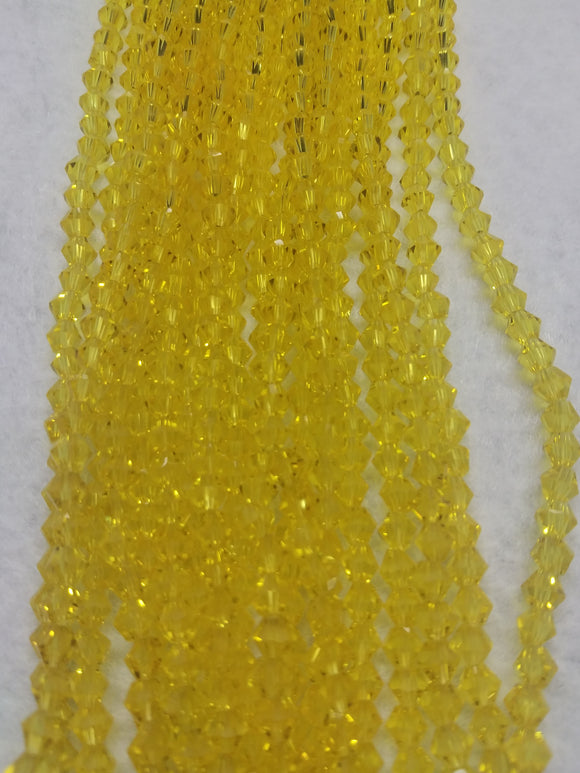 beads bicone 4mm clear yellow