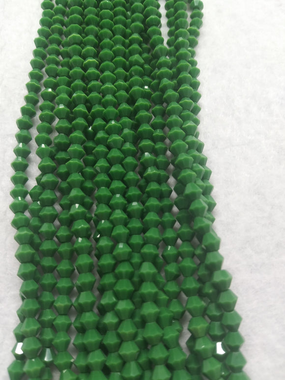beads bicone 4mm opaque green