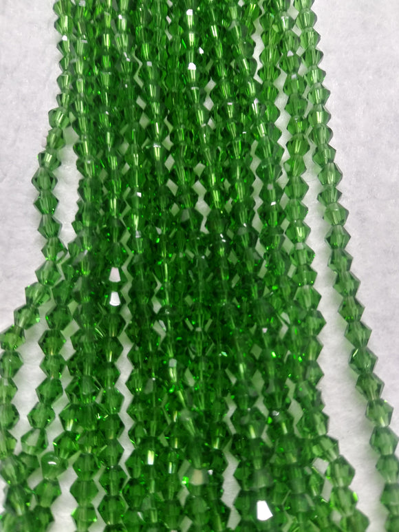 beads bicone 4mm clear green