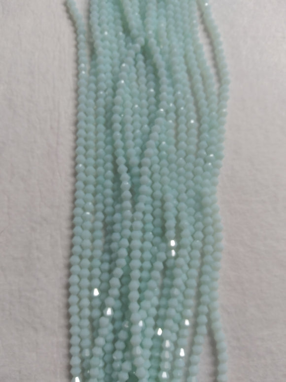beads bicone 4mm semi opaque pale blue
