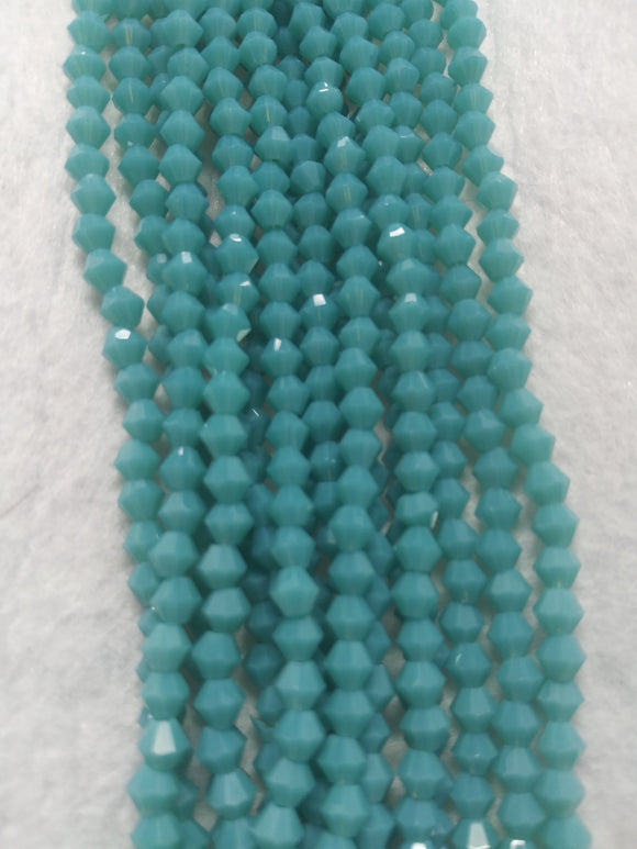 beads bicone 4mm opaque turquoise blue
