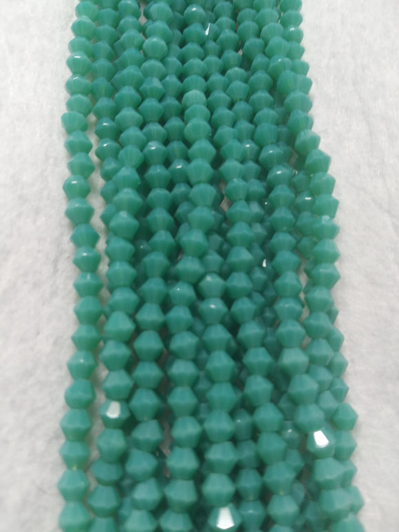 beads bicone 4mm opaque turquoise blue-green
