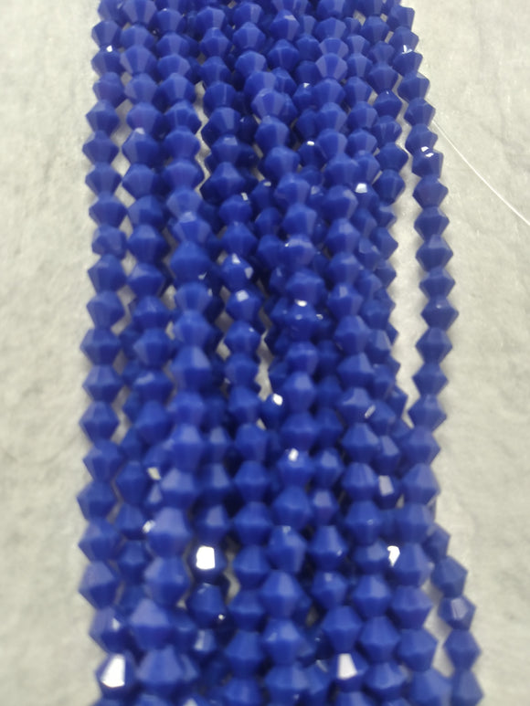 beads bicone 4mm opaque blue