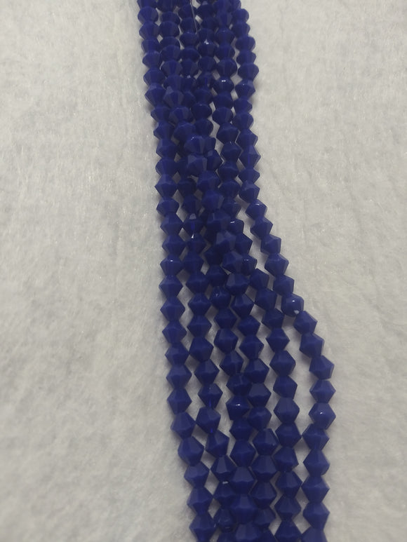 beads bicone 4mm opaque dark blue