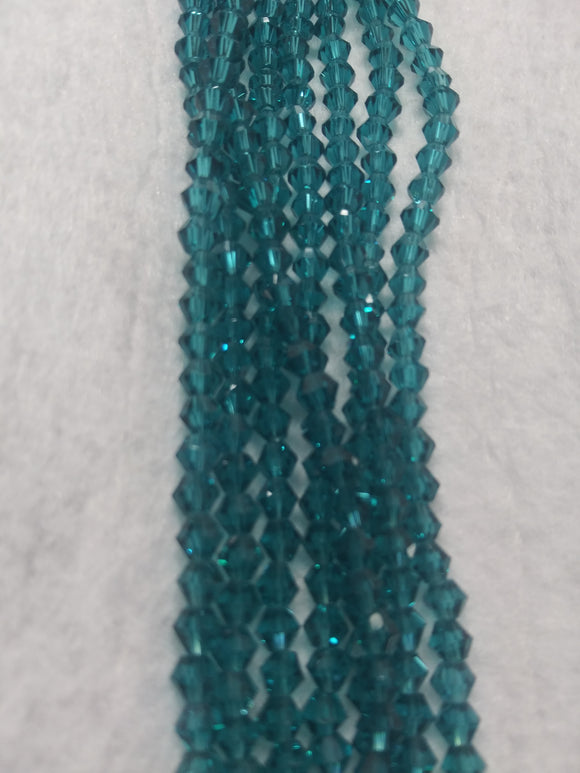 beads bicone 4mm clear turquoise blue
