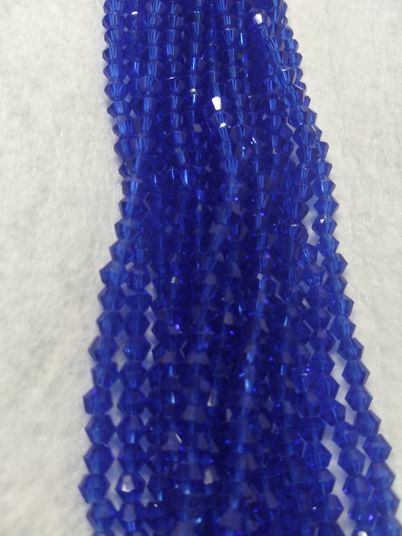 beads bicone 4mm clear blue