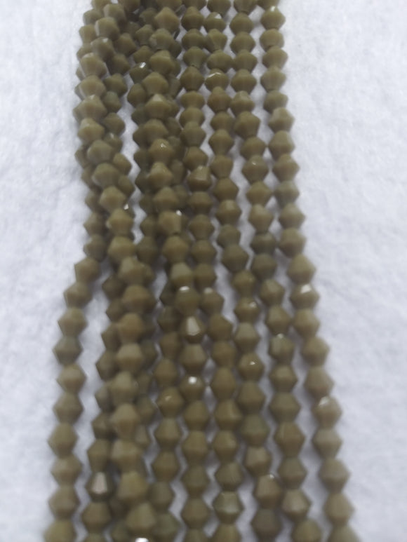 beads bicone 4mm opaque olive green
