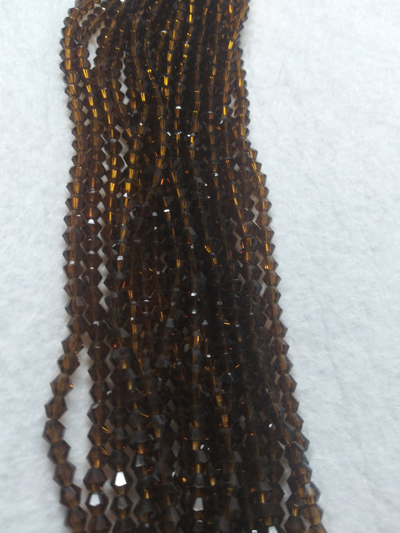 beads bicone 4mm clear brown