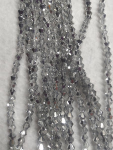 beads bicone 4mm clear half plated