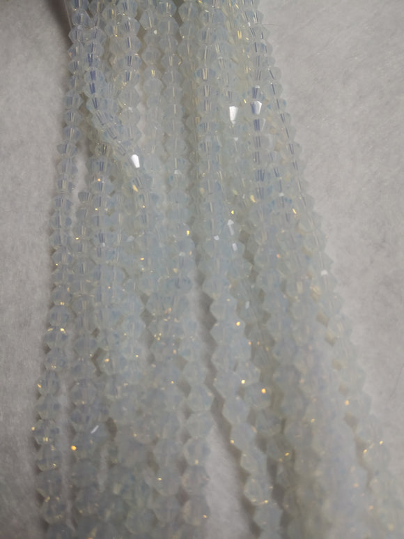 beads bicone 4mm frosted transparent