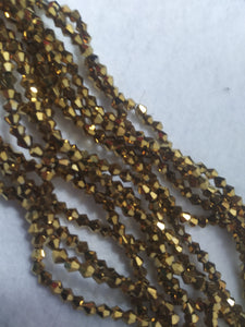 beads bicone 4mm electroplate opaque gold