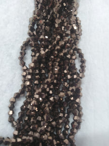 beads bicone 4mm electroplate opaque dark bronze