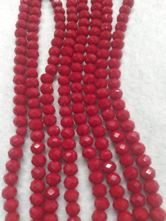 beads rondelle 6mm opaque dark red