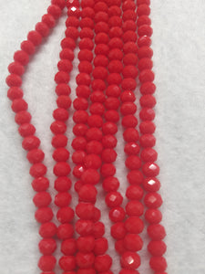 beads rondelle 6mm opaque red