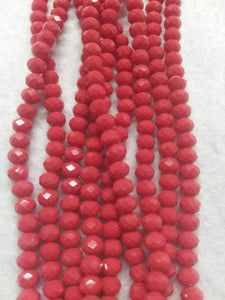 beads rondelle 6mm opaque coral