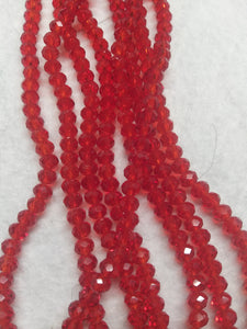 beads rondelle 6mm clear light red