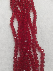 beads rondelle 6mm clear red