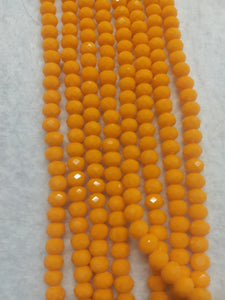 beads rondelle 6mm opaque yellow orange