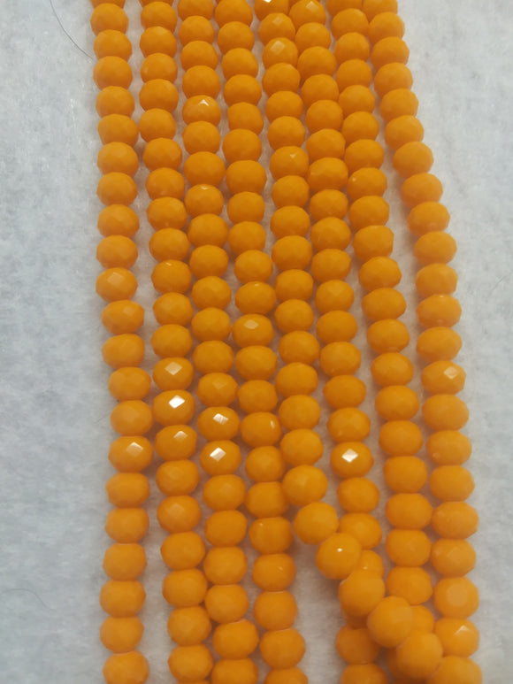 beads rondelle 6mm opaque yellow orange