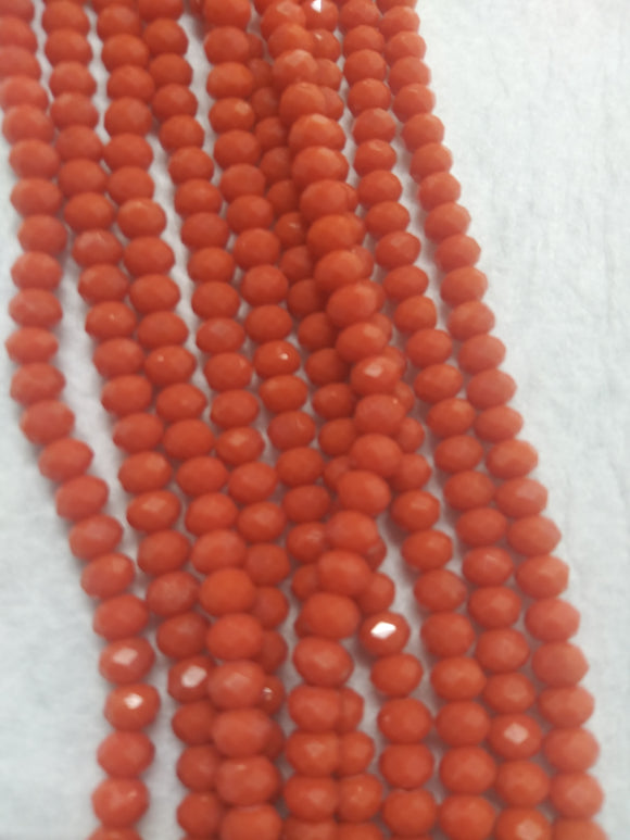 beads rondelle 6mm opaque deep orange