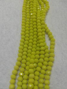 beads rondelle 6mm opaque light yellow