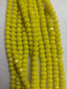 beads rondelle 6mm opaque yellow
