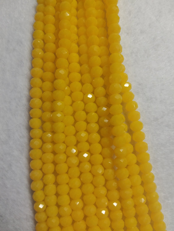 beads rondelle 6mm frosted yellow orange