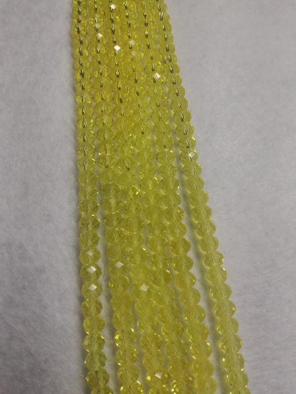 beads rondelle 6mm clear light yellow