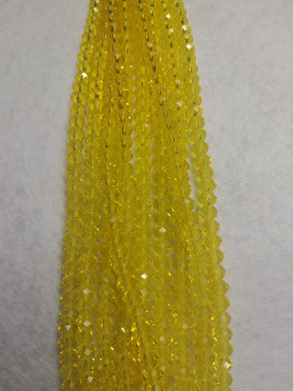 beads rondelle 6mm clear yellow
