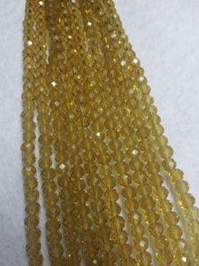 beads rondelle 6mm clear golden yellow