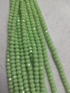 beads rondelle 6mm opaque tea green