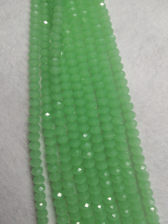 beads rondelle 6mm frosted green