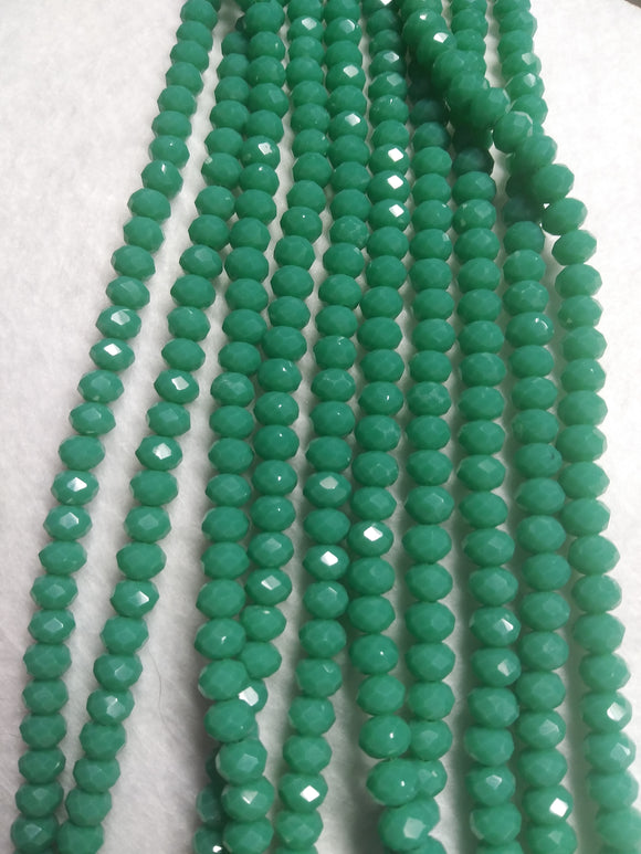 beads rondelle 6mm opaque sea green