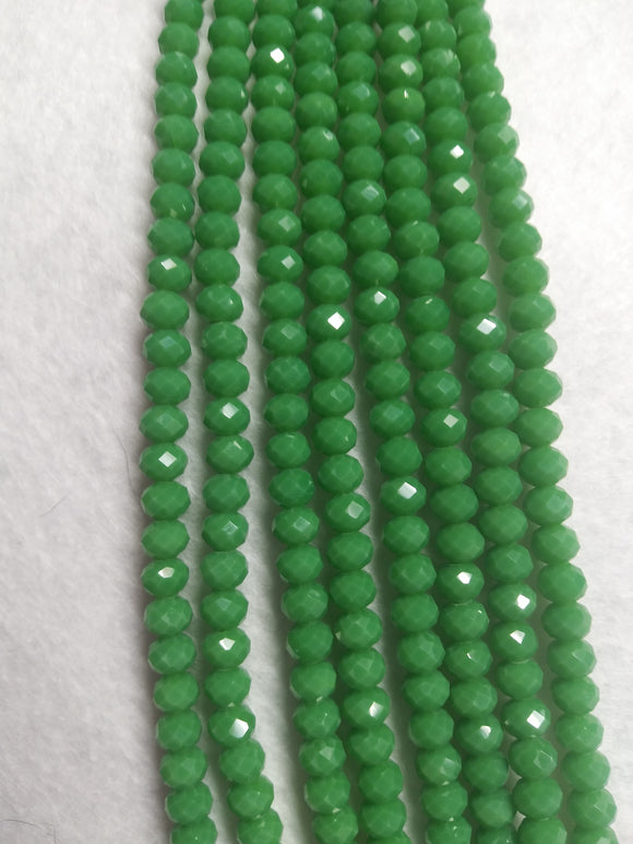 beads rondelle 6mm opaque green